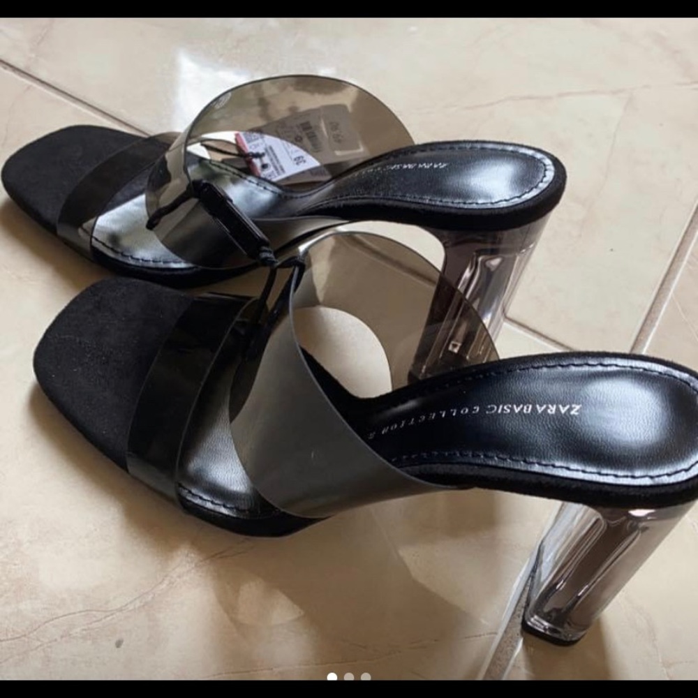 Zara vinyl heels new with tags size 8